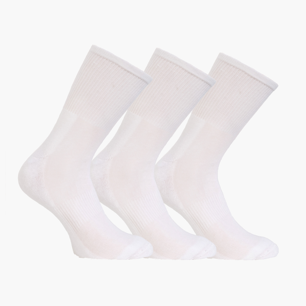 Ανδρικές αθλητικές κάλτσες σετ 3 ζευγαριών λευκές