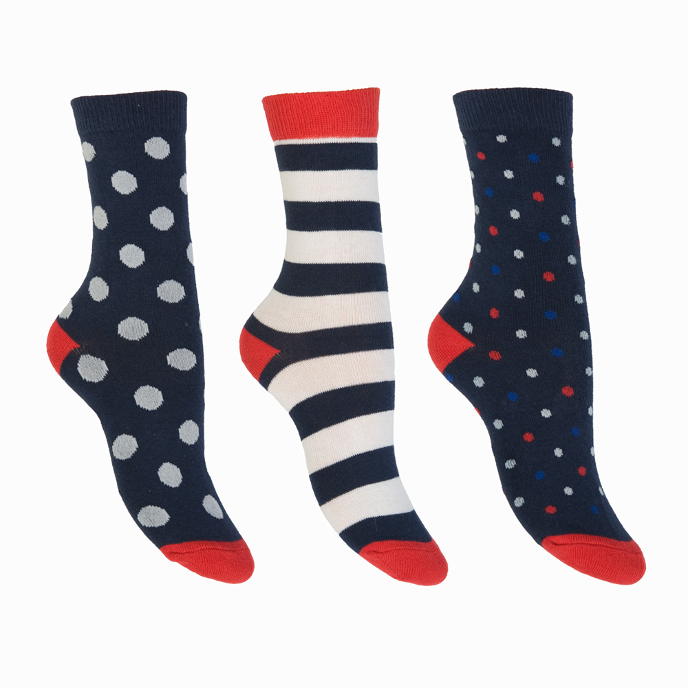 Παιδικές κάλτσες μακριές με σχέδια σετ 3 ζευγαριών ανεξίτηλα χρώματα