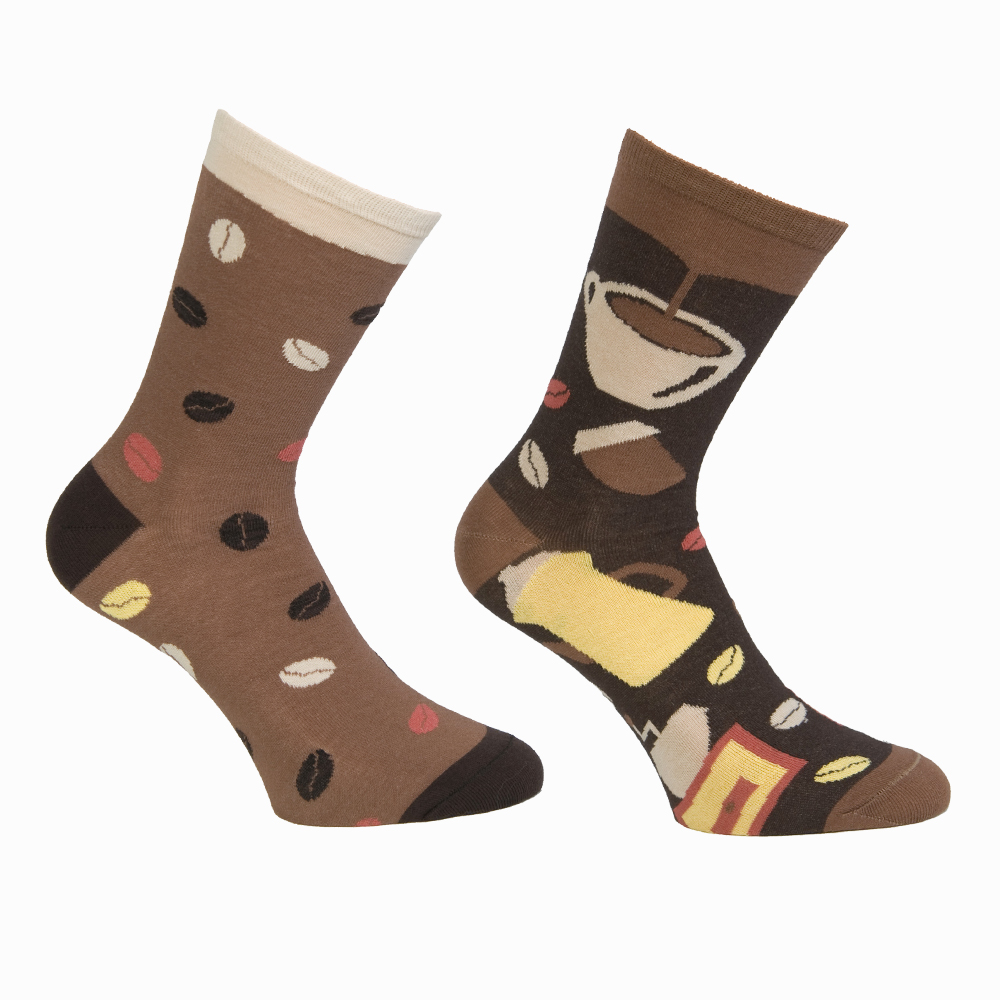 Κάλτσες unisex με σχέδιο καφέ 1 ζευγάρι