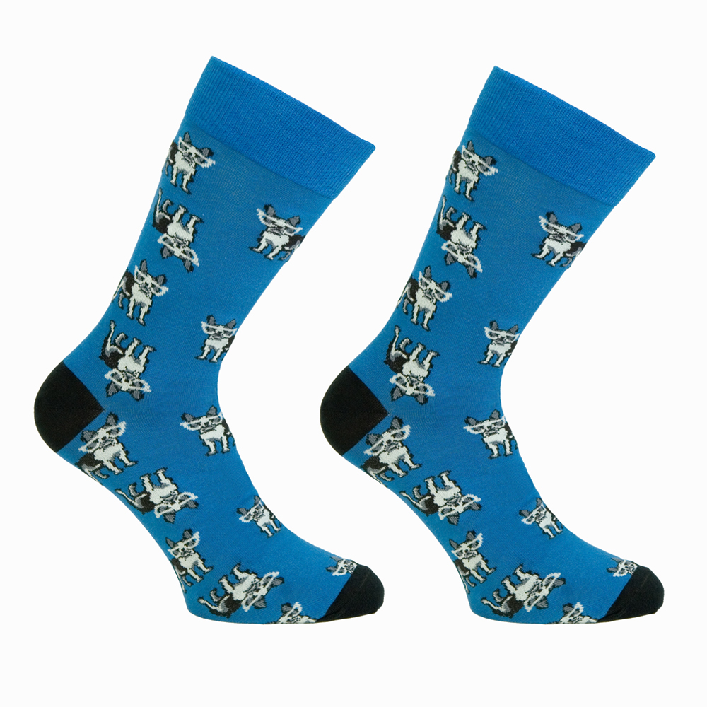 Κάλτσες unisex με σχέδιο σκύλο μπλε 1 ζευγάρι