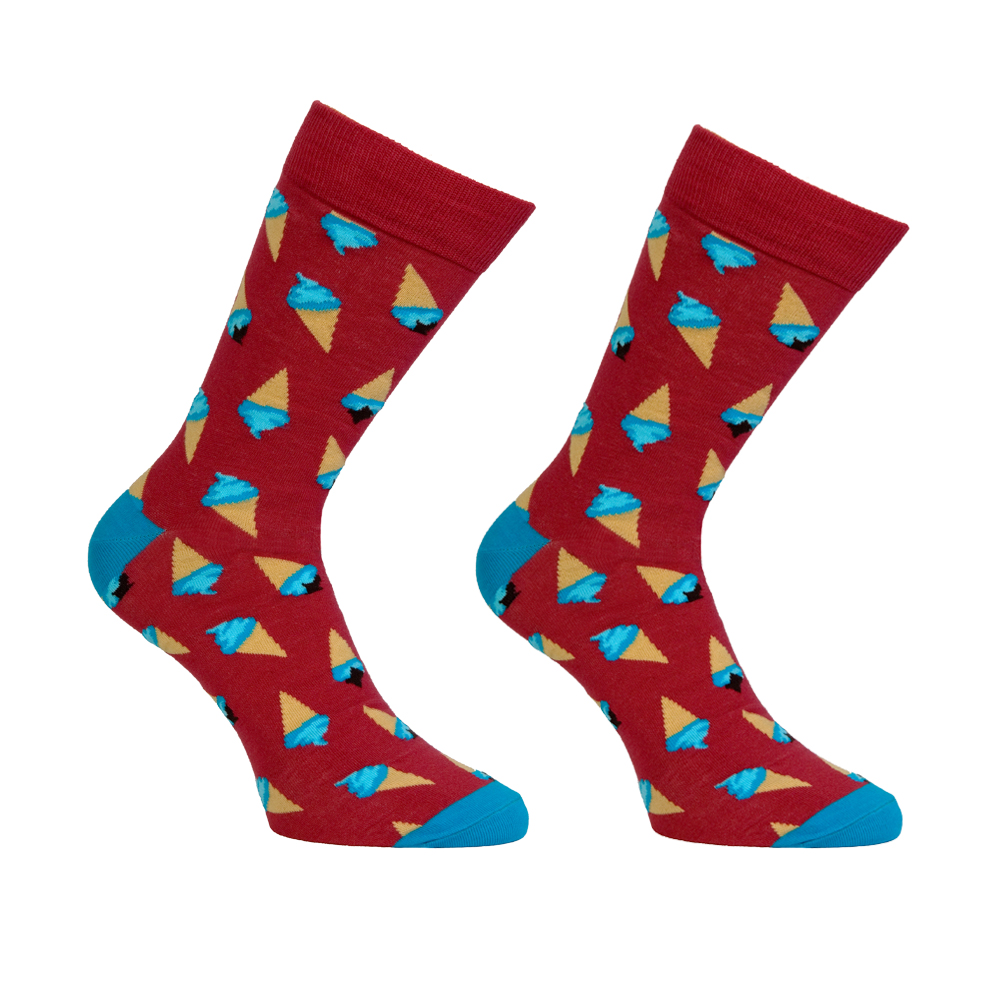 Κάλτσες unisex χρωματιστές με σχέδιο παγωτό 1 ζευγάρι