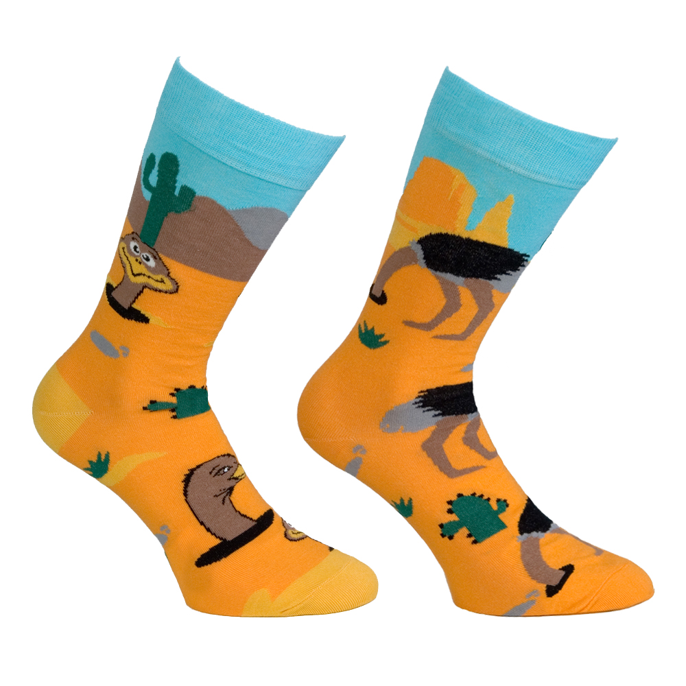 Κάλτσες unisex χρωματιστές με σχέδιο στρουθοκάμηλο 1 ζευγάρι