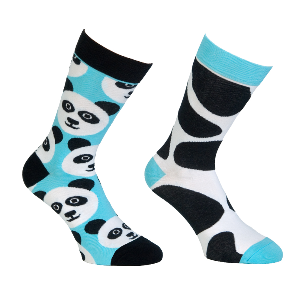 Κάλτσες unisex χρωματιστές με σχέδιο panda 1 ζευγάρι