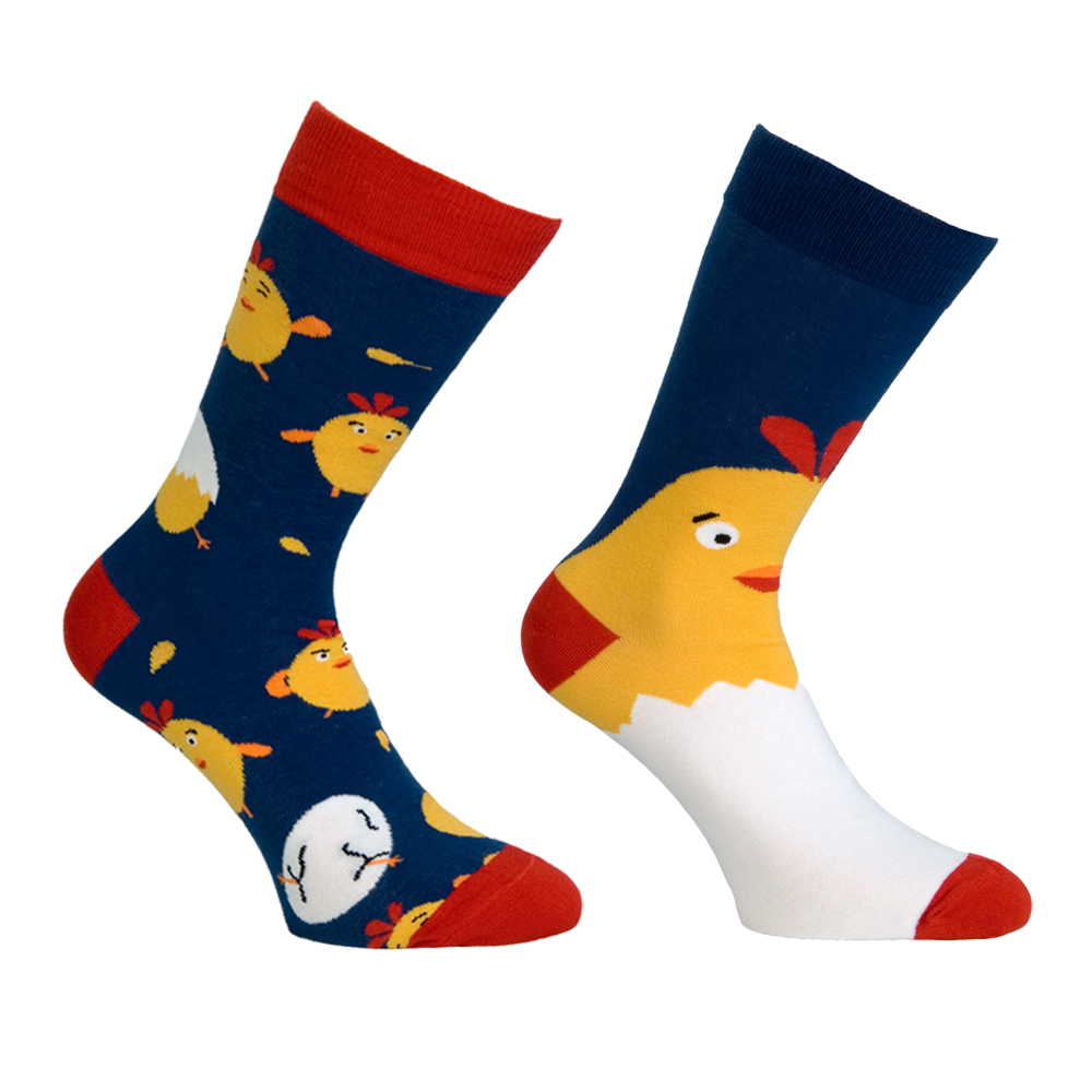 Κάλτσες unisex χρωματιστές με σχέδιο κότα 1 ζευγάρι
