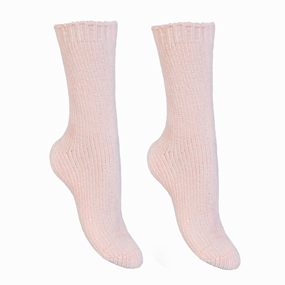 Γυναικείες κάλτσες σενίλ ροζ