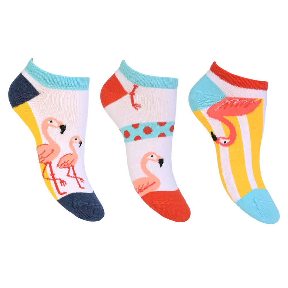 Παιδικές κάλτσες με σχέδιο φλαμίνγκο σετ 3 ζευγαριών.