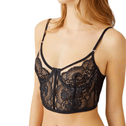 Bralette με διαφάνεια μαύρο