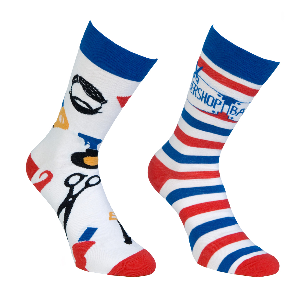 Κάλτσες unisex χρωματιστές με σχέδιο barber 1 ζευγάρι