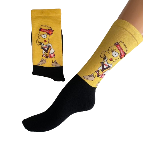 Κάλτσες με print Simpsons κίτρινο