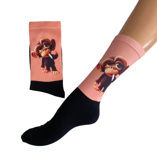 Κάλτσες με print ροζ