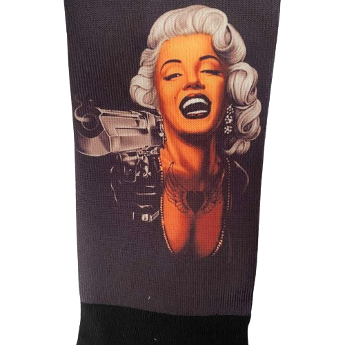 Κάλτσες με print Marilyn Monroe μαύρες