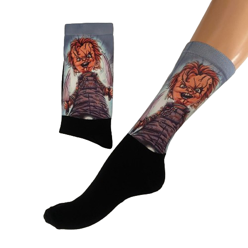 Κάλτσες με print Chucky μαύρο