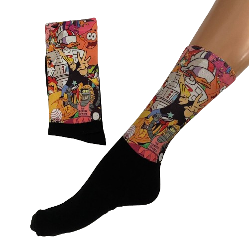 Κάλτσες με print διάφοροι ήρωες κόμιξ