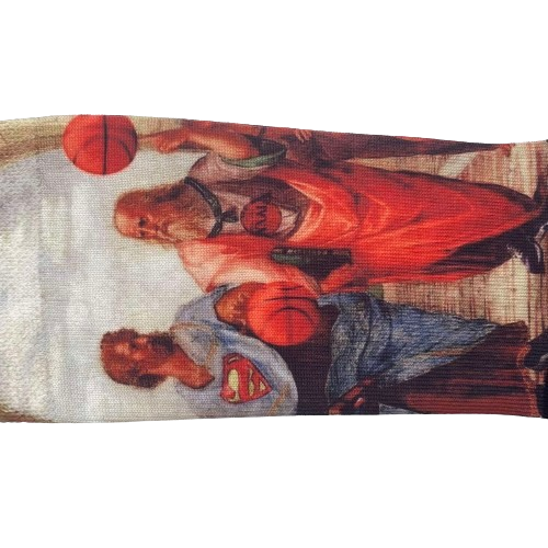 Κάλτσες με print πίνακας και μπάσκετ