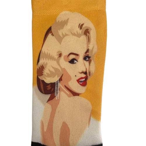 Κάλτσες με print Marilyn Monroe κίτρινη