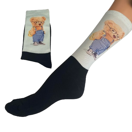 Κάλτσες με print αρκουδάκι