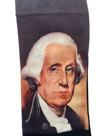 Κάλτσες με print George Washington μαύρες