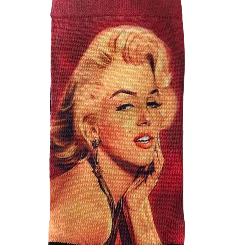 Κάλτσες με print Marilyn Monroe κόκκινο-μαύρες