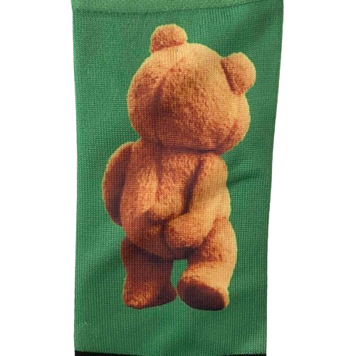Κάλτσες με print αρκουδάκι πράσινο