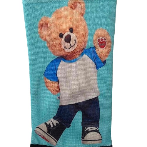Κάλτσες με print αρκουδάκι γαλάζιο