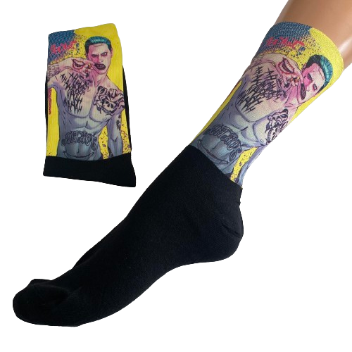 Κάλτσα με print joker μαύρη