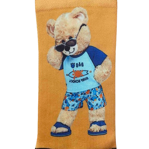 Κάλτσες με print αρκουδάκι πορτοκαλί