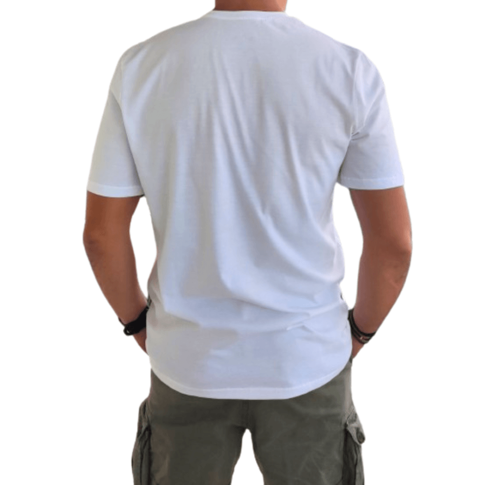 Βαμβακερό λευκό plus size T-shirt με ιγκουάνα