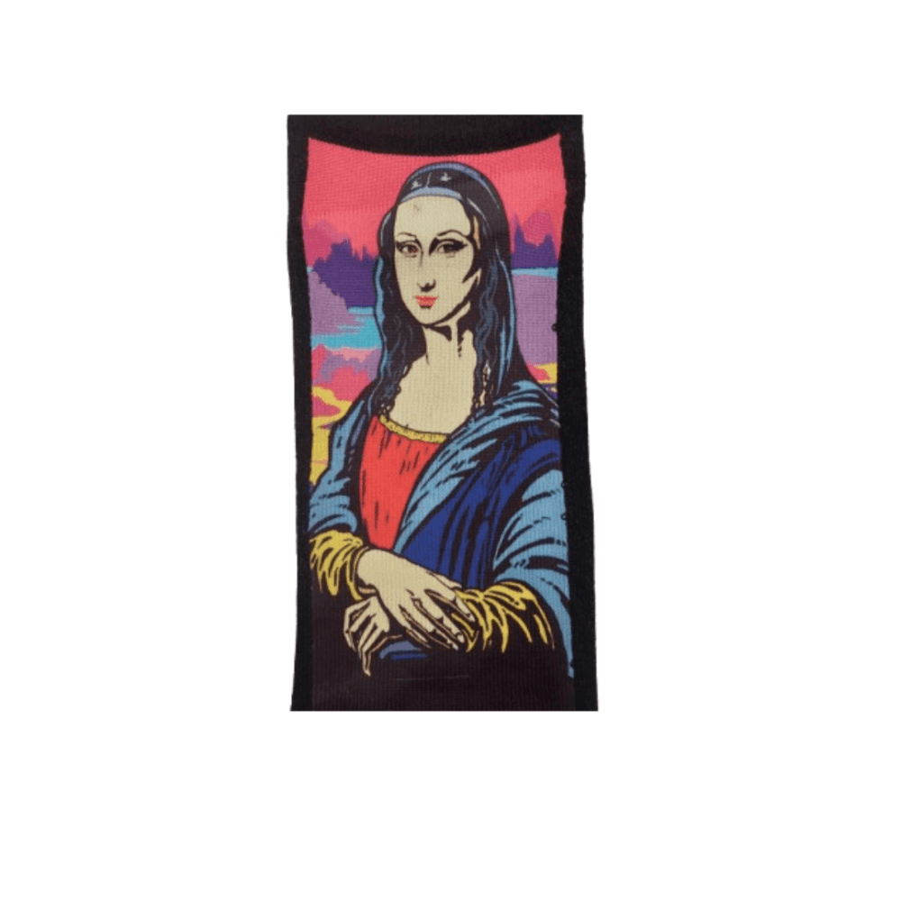 Κάλτσες κοντές με print Mona Liza φουξ
