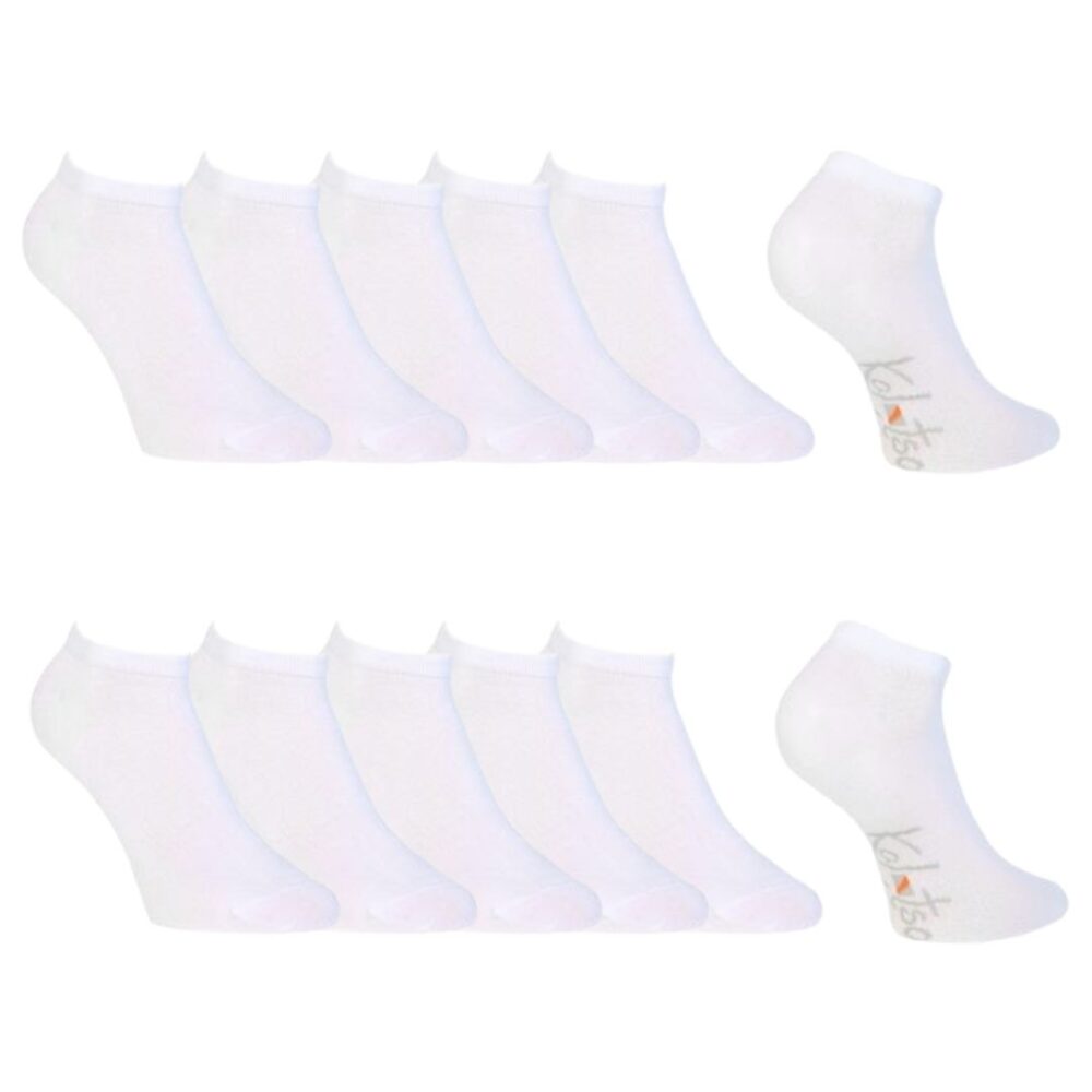 Unisex κάλτσες bamboo σε λευκό σετ 6 ζευγαριών