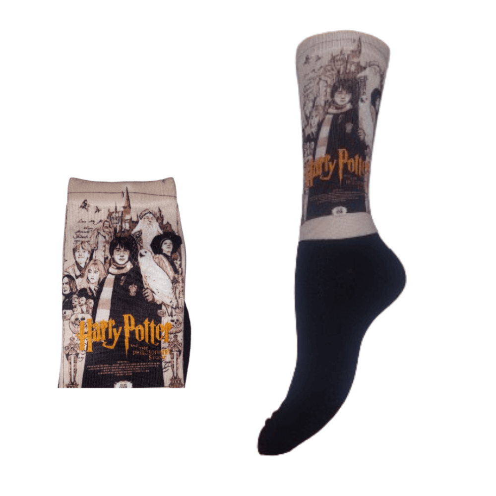 Κάλτσες με print Harry Potter ασπρόμαυρο