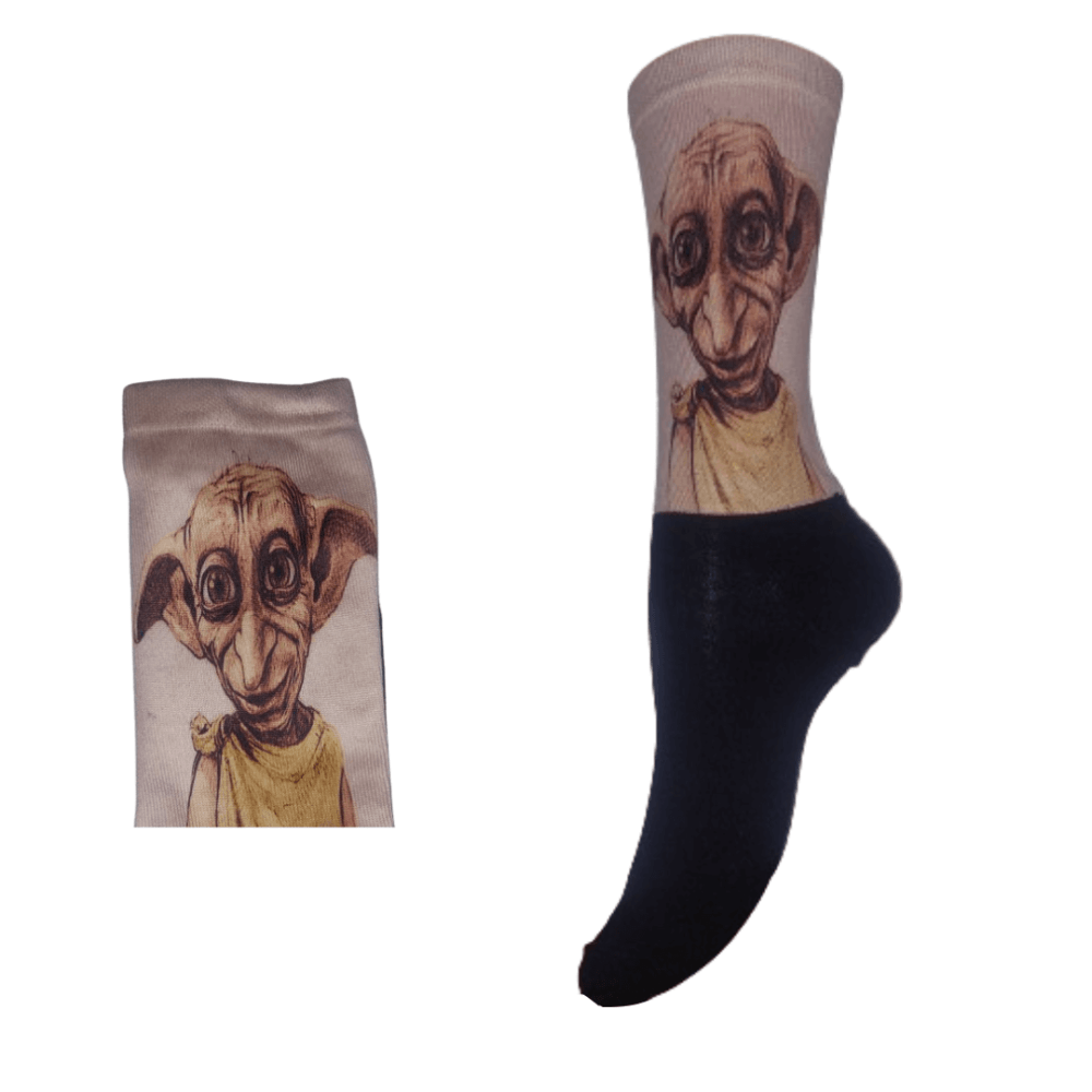 Κάλτσες με print Dobby μπεζ